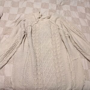 Cream Cable Knit Women's Sweater